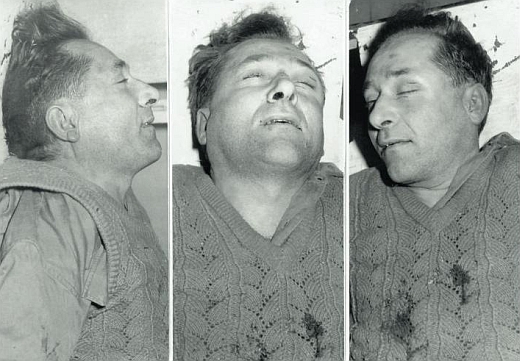 21 października 1963 rok. Pośmiertne zdjęcie Józefa Franczaka, wykonane
przez SB po zastrzeleniu &quot;Lalka&quot; w Majdanie Kozic Górnych.