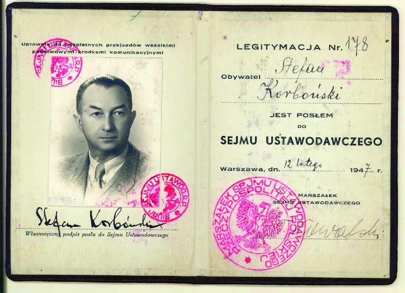 Stefan Korboński’s Polish MP card issued in 1947