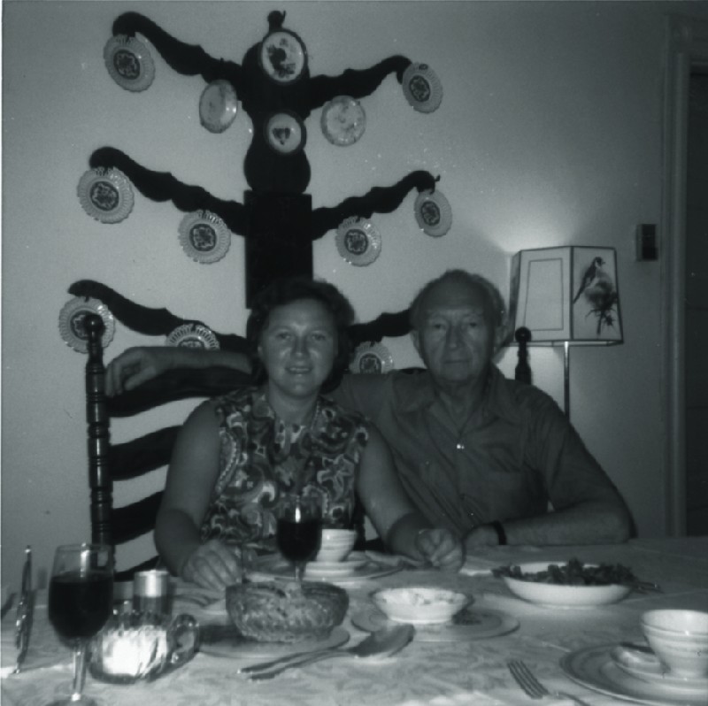 Stefan Korboński with his niece Izabela Mielcarek, Jadwiga’s daughter, at his Washington home, July/August 1975